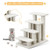 4-Step Pet Stairs Carpeted Ladder Ramp Scratching Post Cat Tree Climber-Beige B593-PS7174color