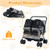 Foldable Double Pet Stroller with Adjustable Sunshade and Storage Basket-Gray - Color: Gray D681-PW10142GR