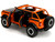 2021 Ford Bronco Open-Top Orange with Black Stripes and Hood with Extra Wheels "Just Trucks" Series F977-34189
