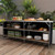 Aluminum Portable Picnic Table with 2-Tier Open Shelves and Spacious Tabletop-Coffee B593-NP12015