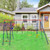 550 LBS 6-in-1 Patio Kids Swing Set with Climbing Net and Ladder-Green B593-NP11619