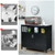 Kitchen Buffet Server Sideboard Storage Cabinet with 2 Doors and Shelf-Black - Color: Black D681-JV10037BK