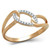 TS362 - Rose Gold + Rhodium 925 Sterling Silver Ring with AAA Grade CZ  in Clear A874-TS362