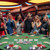 48 Inch 8-Player Foldable Poker Table Top with Carrying Bag and Cup Holders-Blue B593-UY10154