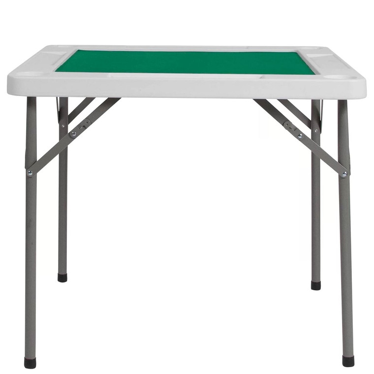 4-Player Square Folding Card Game Poker Table w/ Green Felt Top and Cup Holders Q280-NFPGCT9630145283