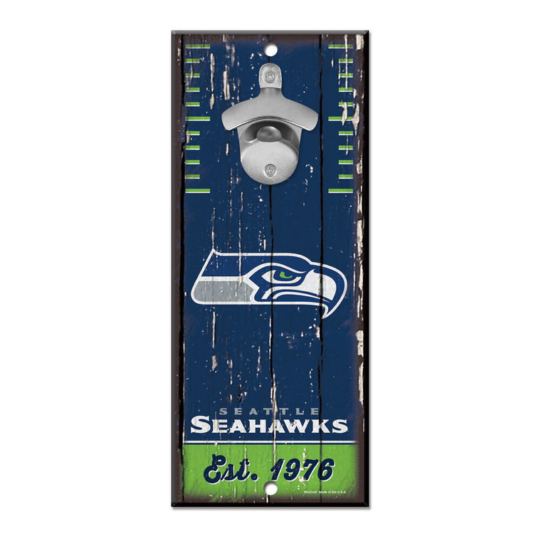 Seattle Seahawks Sign Wood 5x11 Bottle Opener Z157-3208559224