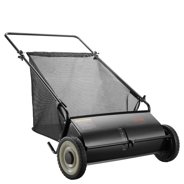 Push Lawn Sweeper, 26-inch Leaf & Grass Collector, Strong Rubber Wheels & Heavy Duty Thickened Stee E415-ST7CUFT26INCHTUA4V0