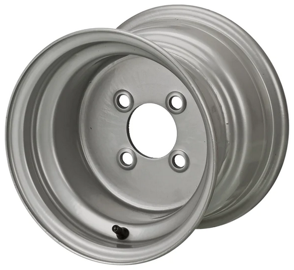 10" Silver Steel Golf Cart Wheel 34 Offset (10003LSI)