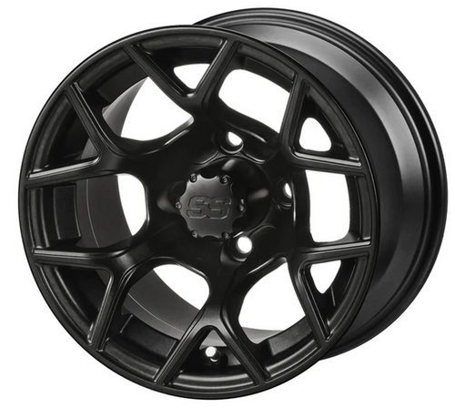 Revenge 12x7 Ninja Matte Black Golf Cart Wheel 3:4 Offset, ISL-26121