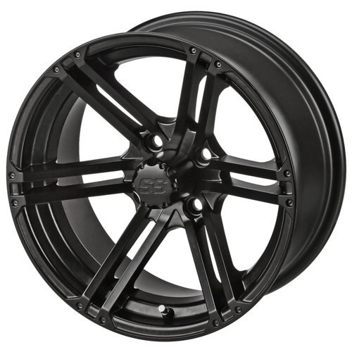 Revenge 14x7 Yukon Matte Black Golf Cart Wheel 3:4 Offset, ISL-26041