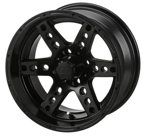 Revenge 14x7 Chaos Matte Black Golf Cart Wheel 3:4 Offset, ISL-20141