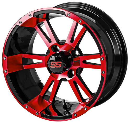 Revenge 14x7 Raptor Black & Red Golf Cart Wheel 3:4 Offset, ISL-38141