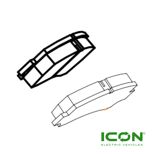 Rear Brake Pads (Set of 2) for ICON i20, i20L, i40, i40L, i60, i60L Golf Carts, BRAK-621-IC, 3.01.004.900071, 3.206.14.000095