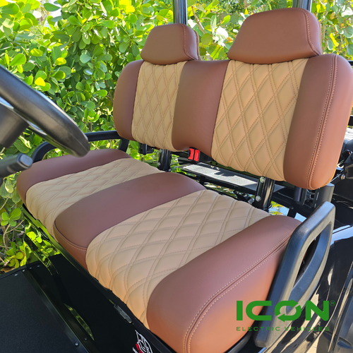 ICON Two Tone Premium Chestnut and Saddle Custom Seat Cool Touch Base ...