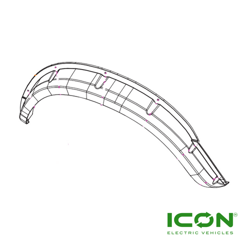 Passenger Side (Right) Rear Wheel Trim for ECO by ICON B627.2+2G/4+2G Golf Carts, BD-526-ECO, 3.201.06.000056