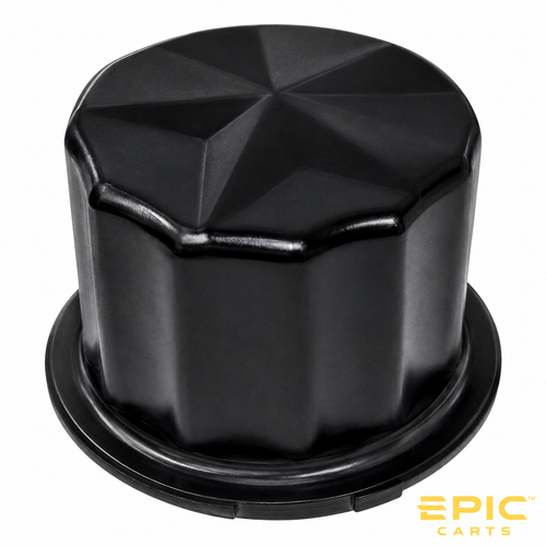 Black Aluminum 60mm Diameter Rim Center Cover for EPIC E40, E40L, E40F, E40FL, E60, E60L Golf Carts, WC-EP362, 3600001373