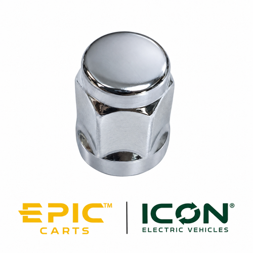 Black Chrome Wheel Stud for EPIC E40, E40L, E40F, E40FL, E60, E60L, E20FX, E40FX, E60FX and ICON i20X, i40X, i60LX Golf Carts, WT-ICFX812, 4502000272