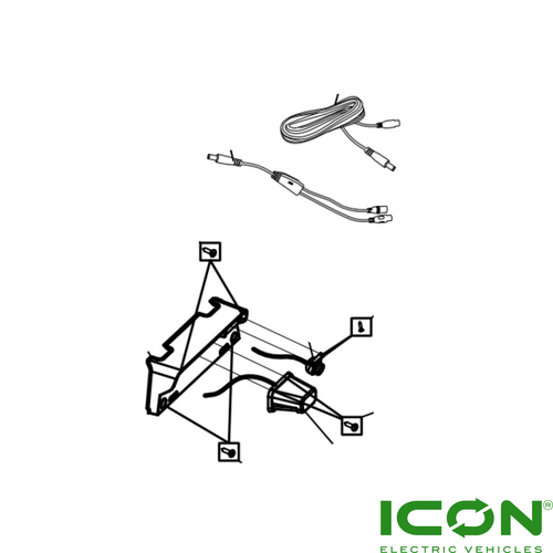 License Plate Holder Assembly for ICON Gas Golf Carts, SLA-819-ICG, 2.08.001.000127