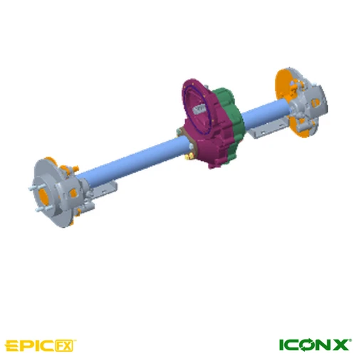 14:1 Rear Axle Assembly for EPIC E40FX Golf Carts, AXEL-EPFX128, 3105015181, 3105015214