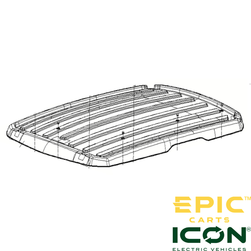 2 Seater Roof  for ICON i20X and EPIC E20FX Golf Cart, TP-ICFX370, 3401015685