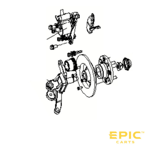 Passenger Side (Right) Spindle for EPIC E40FX, E60FX Golf Cart, SR-EPFX656, 3101065166