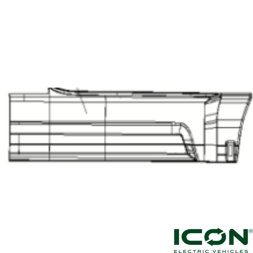 Driver Side (Left) Rear Side Skirt for ICON i20X, i40X, i60LX Golf Carts, BD-425-IX, 3401016045