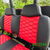 ICON Two Tone Premium Black and Red Custom Seat Cool Touch Base with Stretch Hex Pattern and Black Stitching, STC-2BLKREDHEXBLK-IC-PREM