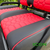 ICON Two Tone Comfort Black and Red Custom Seat Cool Touch Base with Lando Pattern and Red Stitching and Red Pipping, STC-2BLKREDLANDRED-IC-COMF