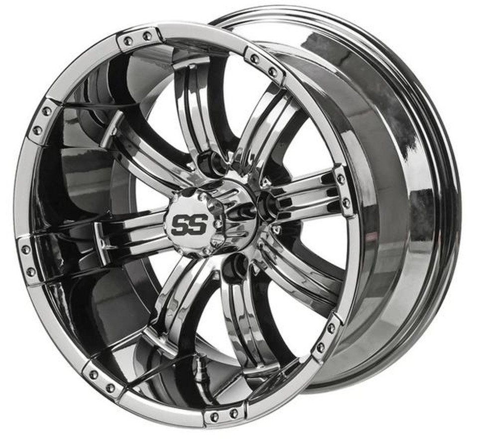 Revenge 14x7 Warlock Black & Red Golf Cart Wheel 34 Offset, ISL32141