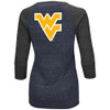 Ladies Heathered Split West Virginia Mountaineers Raglan Tee