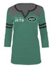 New York Jets NY T Shirt Ladies Henley Quarter Sleeve Tee