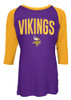 Minnesota Vikings Raglan Shirt Youth Girls Graphic Tee