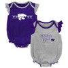 Kansas State University Creeper 2 Pack Homecoming Bodysuit Set