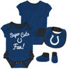 Indianapolis Colts Creeper, Bib and Bootie Set Infant Girls