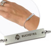 Women's Kansas Jayhawks KU Bracelet Silver Bar Bracelet