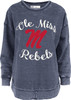 Women's Ole Miss Rebels Sweatshirt Vintage Poncho Fleece