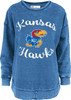 Women's Kansas Jayhawks KU Sweatshirt Vintage Poncho Fleece