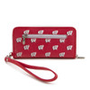 Ladies University of Wisconsin Badgers Wristlet Womens Leather Wallet Cellphone Money Holder