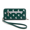 Ladies Michigan State University Wristlet Womens Leather Wallet Cellphone Money Holder