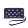 Ladies Auburn University Tigers Wristlet Womens Leather Wallet Cellphone Money Holder