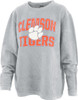 Women's Silver Clemson University Tigers Comfy Cord Pullover Sweatshirt