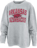 Women's Silver Arkansas Razorback Comfy Cord Pullover Sweatshirt
