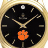 Women's LSU Tigers Louisiana State Bulova Watch Black Leather Diamond