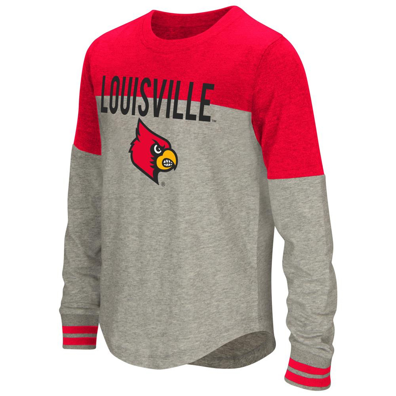 Louisville Cardinals Colosseum Gray Performance Short Sleeve Crew