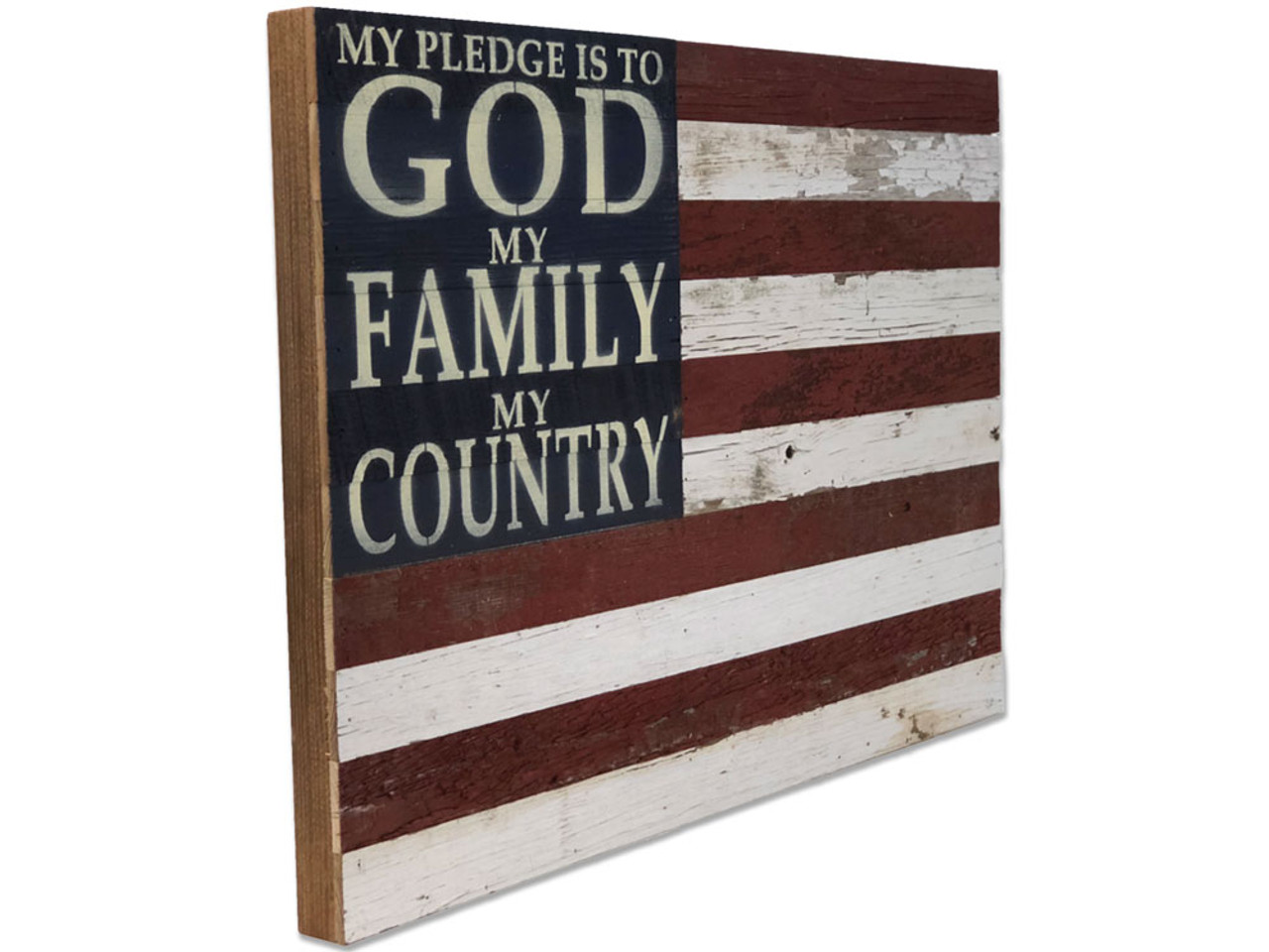 Honor Your Loved Ones With Our God & Country Folded Flag Wooden