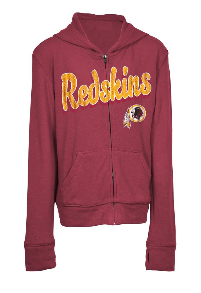 Girls Washington Redskins Hoodie Full Zip Brushed Knit Jacket