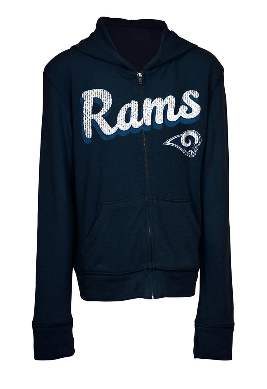 Girls Los Angeles Rams Hoodie Full Zip Brushed Knit Jacket