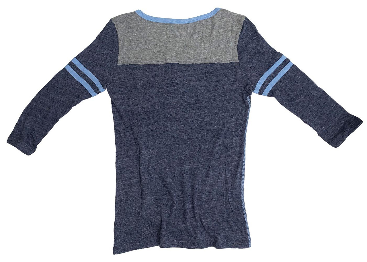 Carolina Panthers T Shirt Ladies Henley Quarter Sleeve Tee