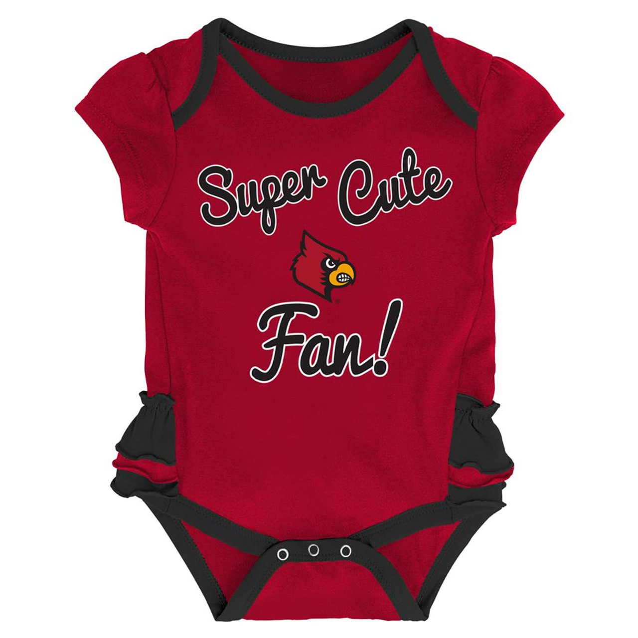 Infant Red Louisville Cardinals Little Jersey Bodysuit Bib & Bootie Set