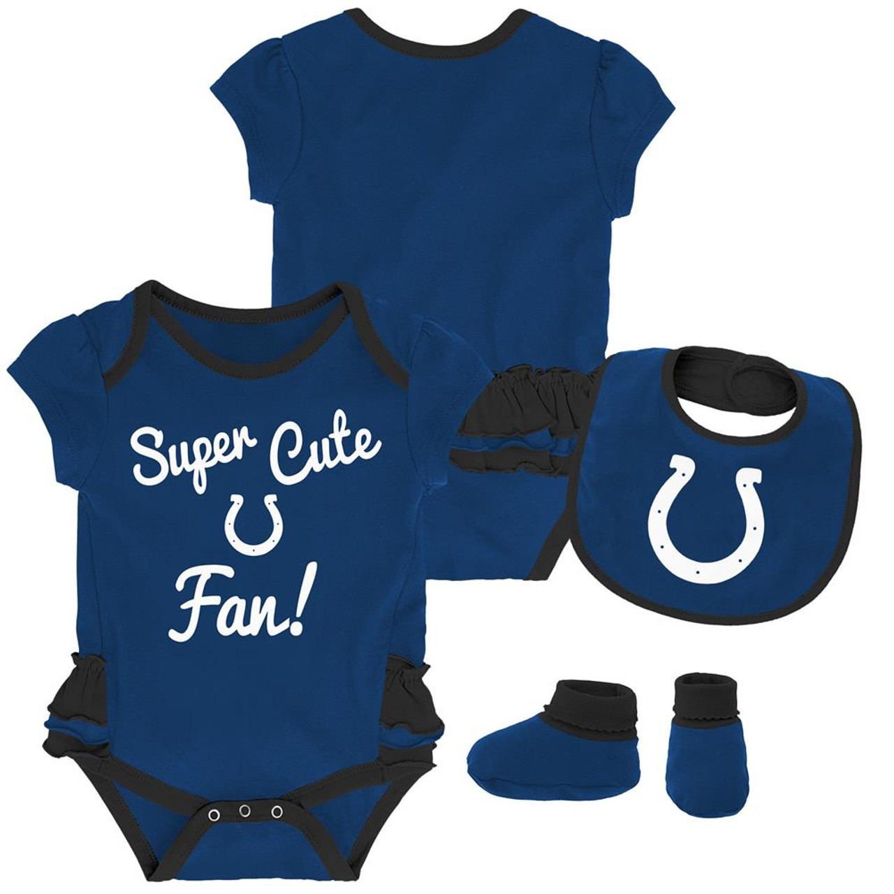 Indianapolis Colts Creeper, Bib and Bootie Set Infant Set